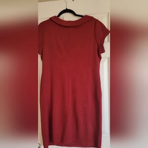 Red Sheath Mini Dress with Cowl Neck